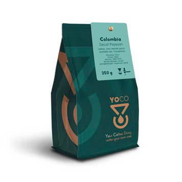 Кава в Зернах Colombia Popayan Decaf, YOCO, 250 г YOCODecaf фото