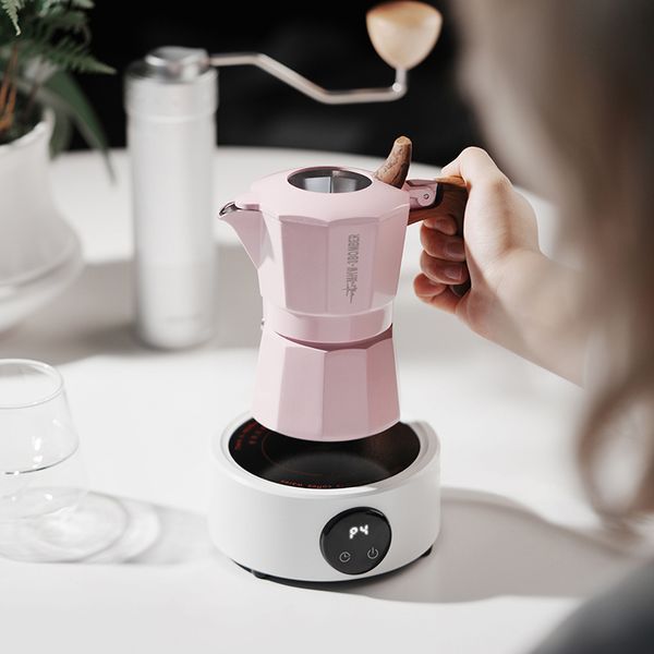 Гейзерна кавоварка з подвійним клапаном MHW-3BOMBER Double Valve Moka Pot 100 мл Рожева (M5674P-OS) M5674P-OS фото