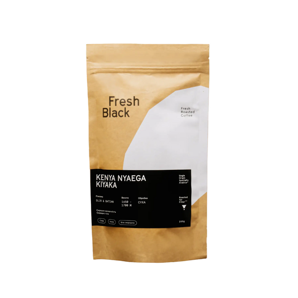 Kenya Nyaega Kiyaka, Fresh Black, 200 г Kiyaka-frenchpres-200g фото