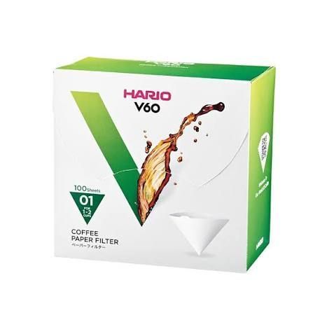 Hario Box Паперові білі фільтри для пуровера 01 100шт VCF-01-100WK фото